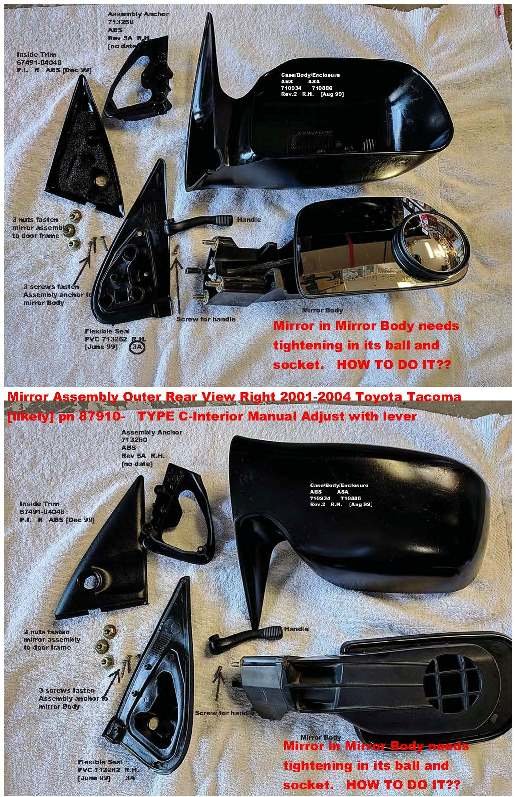 Tacoma 1st Gen passenger side mirror with lever adjuster-Part Numbers-1-2.jpg