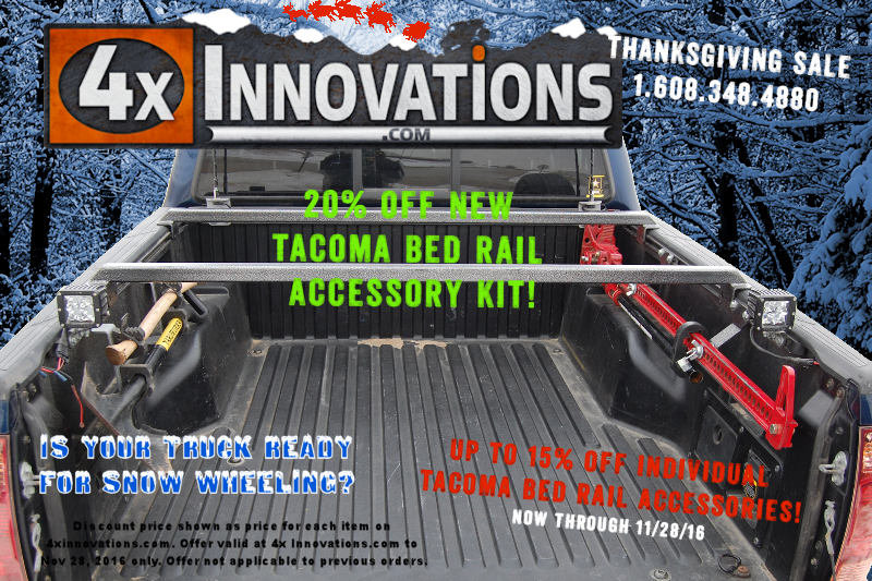 thanksgiving sale ad Tacoma bed rail accessory kit 2016.jpg
