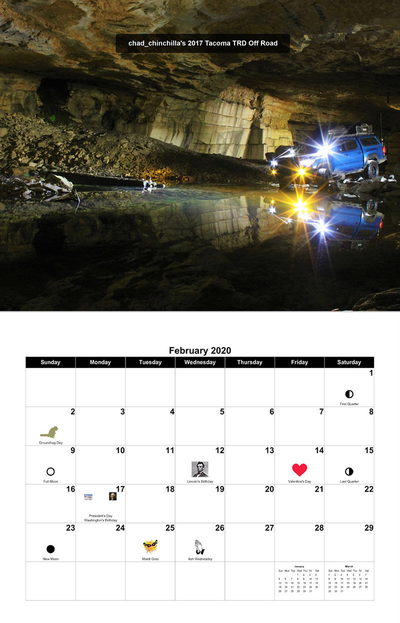 2020 Tacoma World Calendar Purchase Info Tacoma World