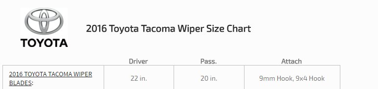 wiper blades | Tacoma World