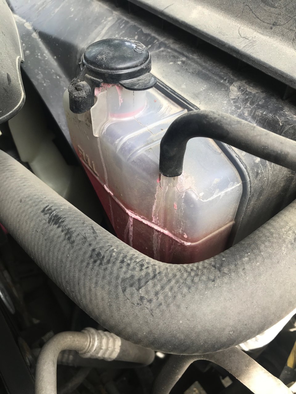 Coolant coming out of reservoir
