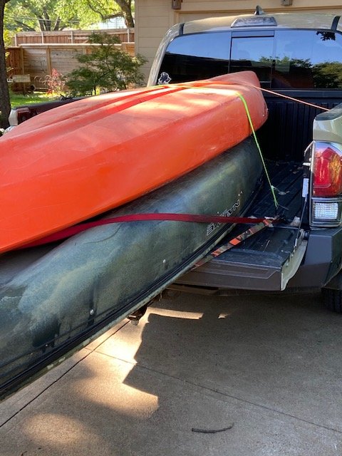 4 kayaks in online truck bed