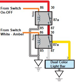 Wiring Amber White 3 Wire Led Bar, Wiring Diagram For Light Bar With Relay