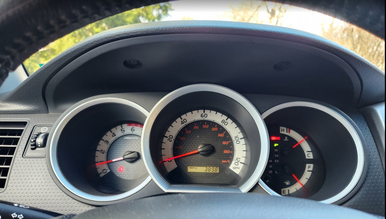 Before and After, tried polishing gauge cluster plastic with