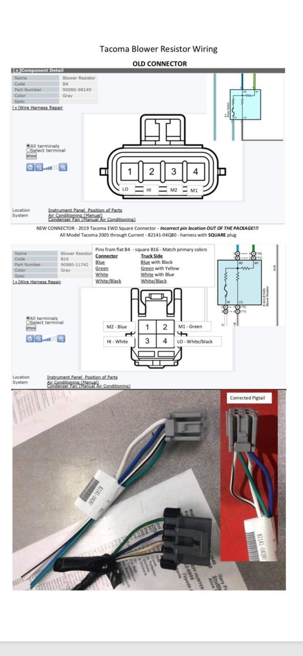 Oem Blower Motor Resistor Wiring Tacoma World