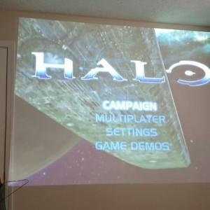 New project. Making a game room out of my unused front bedroom. Had to break out old halo.too bad old Xbox barely works. Have to pull cord to turn on