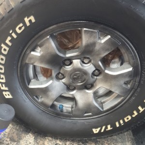 First coat of plasti dip on wheel