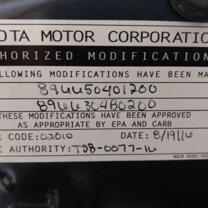TSB Modification Sticker