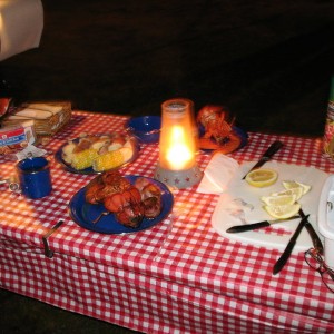 Surf n Turf while camping.