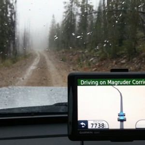 Yay, clouds....and a 500' drop off the muddy slidy single lane road...
