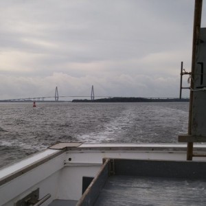 Running upriver! Gotta get some space between us and the storm. Hope the boats still mored up when we get back to her.