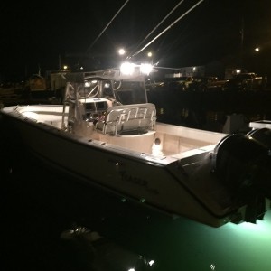 From last night, my father in law's new boat. A 34' Pursuit.