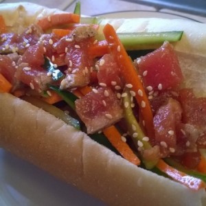 Asian style tuna salad sandwich