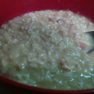 Accedently left the crockpot on high a little long and pretty much melted my dumplin so i thru a half pack of ramen em for some texture
