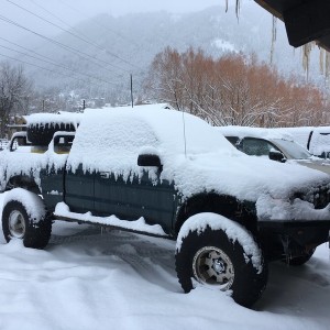 Snow over night in Jackson. Can't wait to get out and shred soon