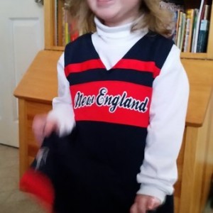 Sophia in her cheerleading outfit!