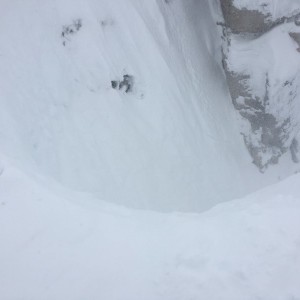The entrance to corbets, what I boarded today! So much pow!