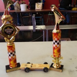 Pinewood Derby 1st and 3rd place