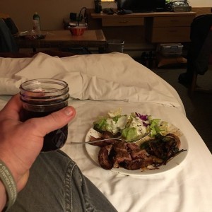 When you live in a hotel in Jackson Hole you have to be creative with your dinners