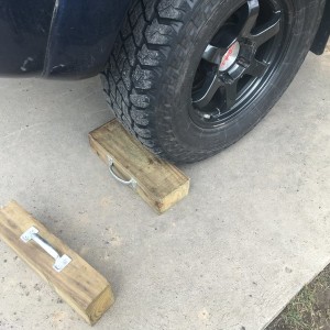 Home made wheel chocks
