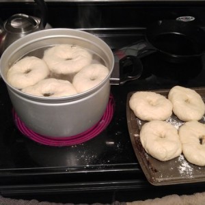 Trying to make bagels for the first time. Who knew you had to boil the damn things first?!