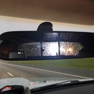 Douche canoe driving around with his light bar on.