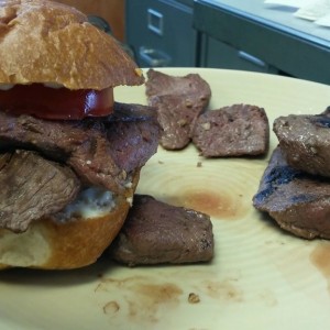 Steak sammie with a side of steak