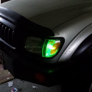 Green running lights, possibly illegal
