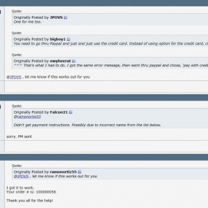 Ordering Site Bug