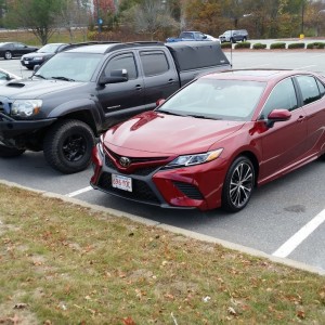 Wives new 2018 Camry next to my truck