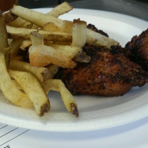 Double fried taters and smoked wings