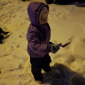 My little helper and her shovel