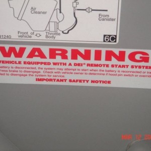 Warning Remote Start