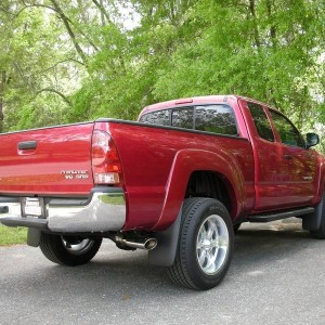 rear end view of lift - trd catback exhaust