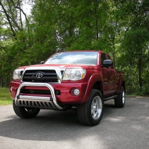 front end view of lift - oem bull bar and oem side steps