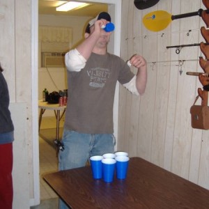 beer pong at the lakehouse