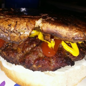 Mushroom capped burger