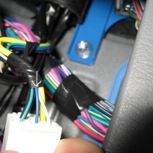 The blue wire on the brake controller harness