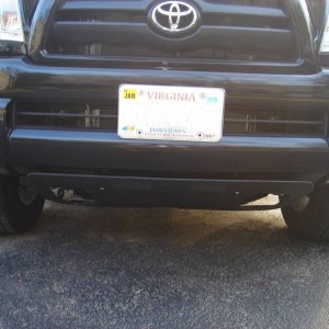 close up of installed skid plate.