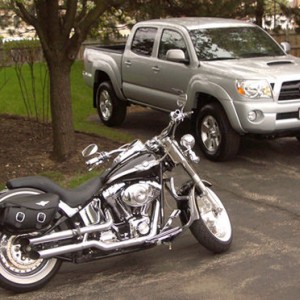 08 Double Cab and my 03 Harley Fat Boy