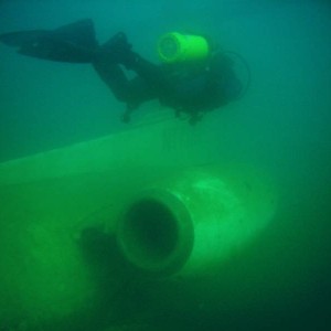 Swimming past hansa jet engine