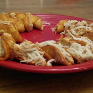 Mini buffalo chicken tacos