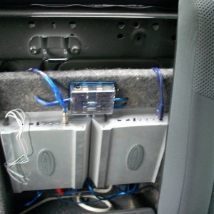 Amp rack installed in truck
