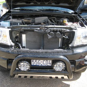 Grill off for Black Headlight Mod