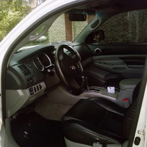 White Tacoma Leather Interior Front