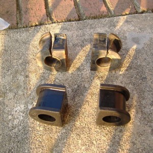 old versus new........polyurethane sway bar bushings