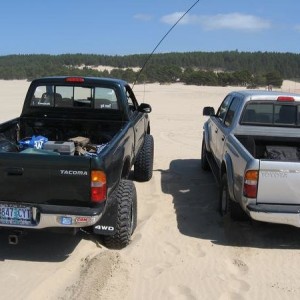 Buddy and My dads tacoma out at Sand Lake, OR
