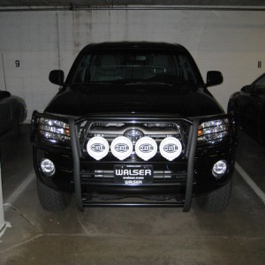 Lights installed - front view (with covers)