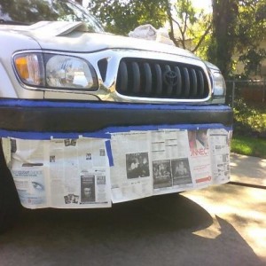 losing the chrome....herculiner for the bumpers