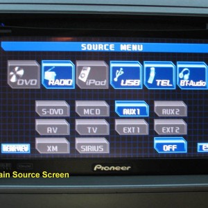 Pioneer AVH-P4000DVD Main Source Screen